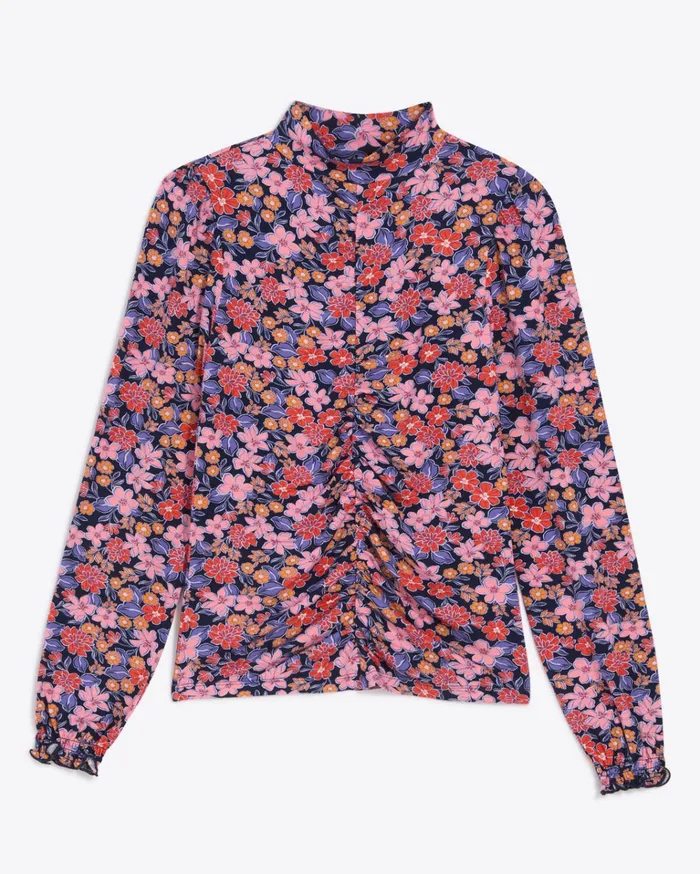 Draper James Knit Turtleneck In Abstract Dahlia Women Tops