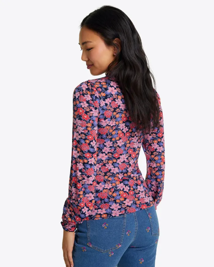 Draper James Knit Turtleneck In Abstract Dahlia Women Tops