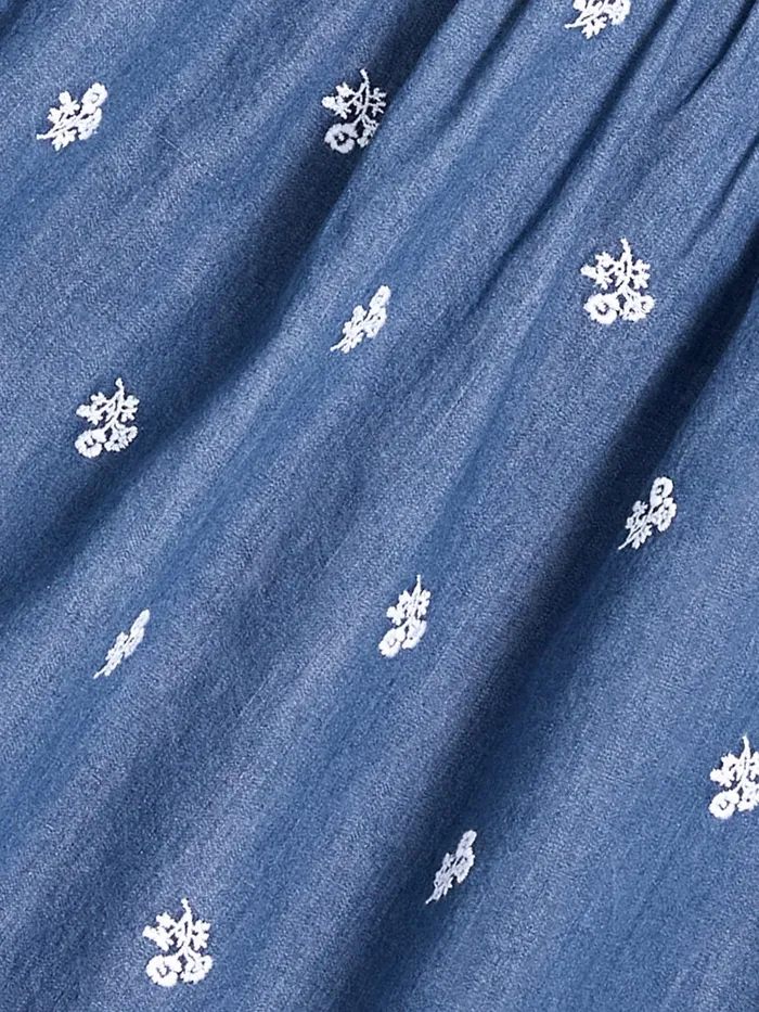 Draper James Maren Top In Embroidered Chambray Women Tops