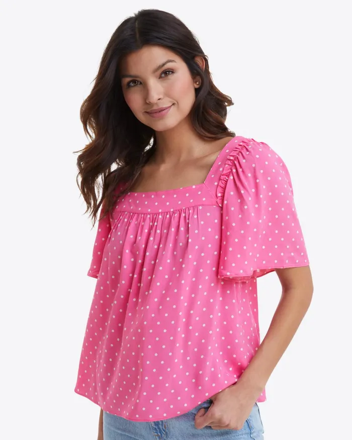 Draper James Maren Top In Polka Dots Women Tops