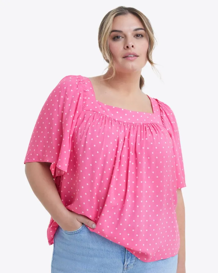 Draper James Maren Top In Polka Dots Women Tops