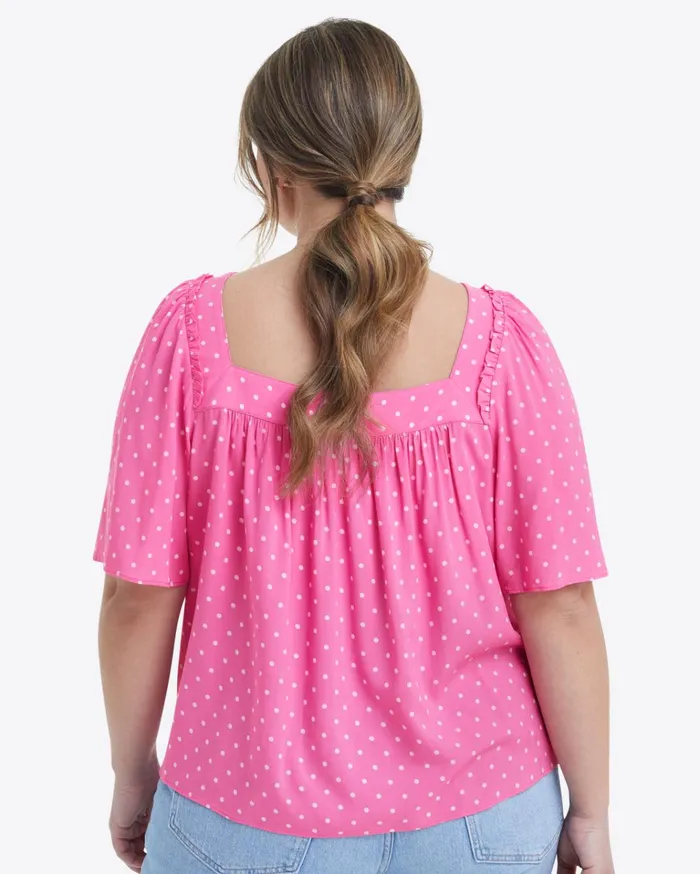 Draper James Maren Top In Polka Dots Women Tops