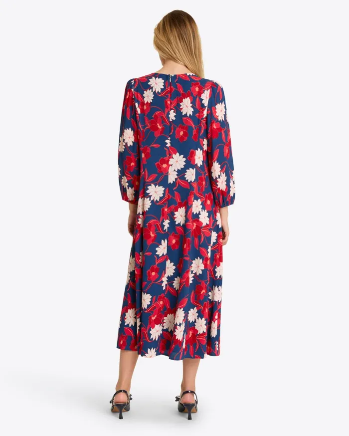 Draper James Matilda Midi Dress In Crinkle Pliss Women Dresses