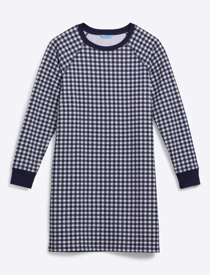 Draper James Natalie Sweatshirt Dress In Gingham Women Dresses