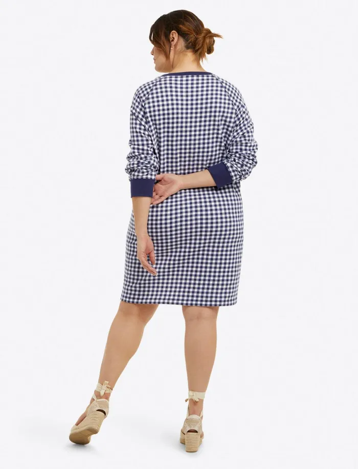Draper James Natalie Sweatshirt Dress In Gingham Women Dresses
