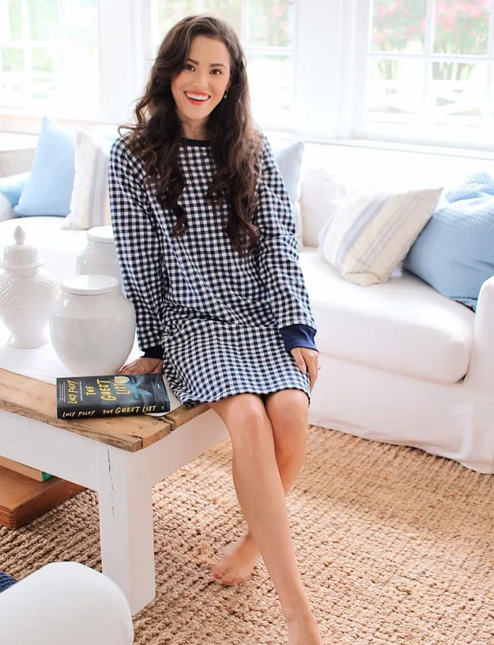 Draper James Natalie Sweatshirt Dress In Gingham Women Dresses