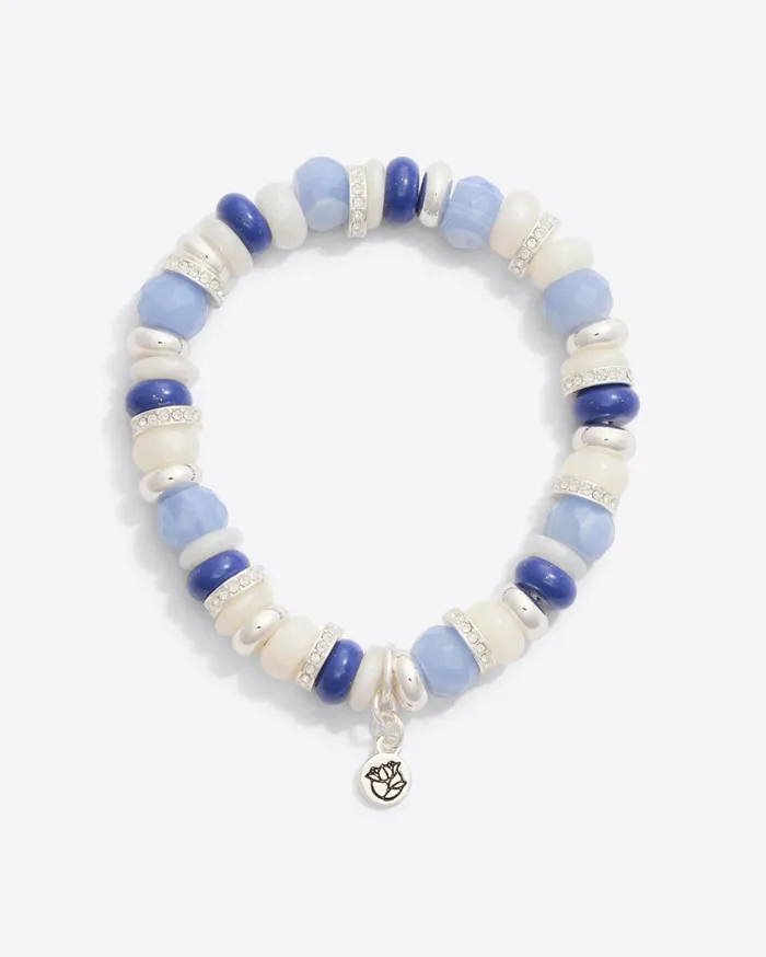 Draper James Petal Pearl Mixed Stone Stretch Bracelet Women Jewelry