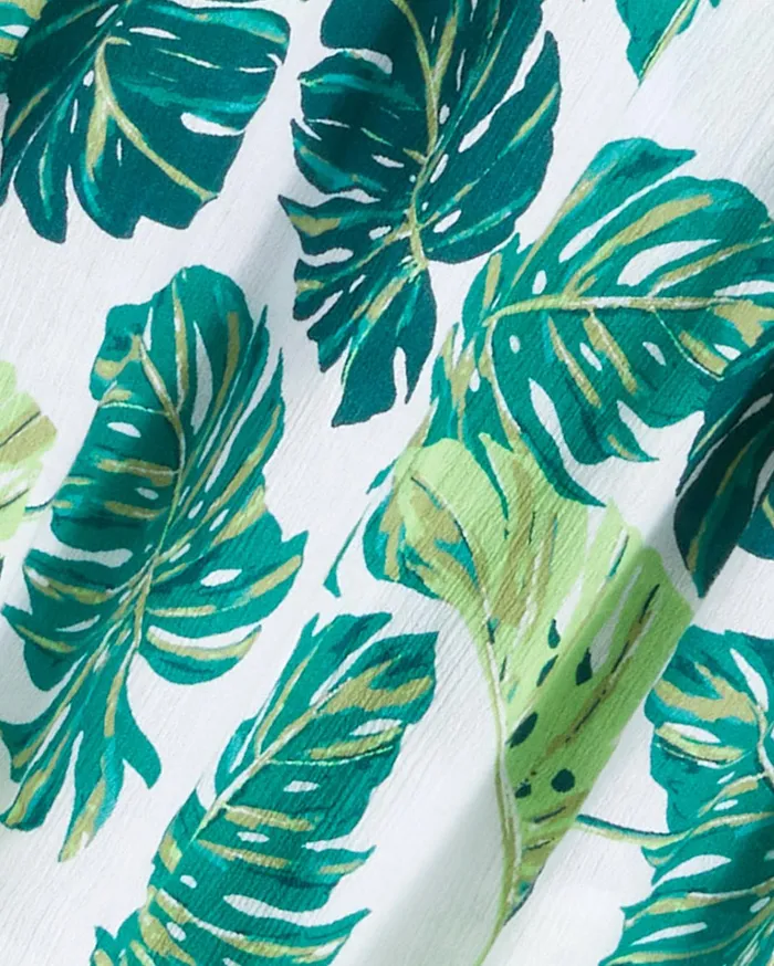 Draper James Square Neck Dress In Monstera Floral Women Dresses