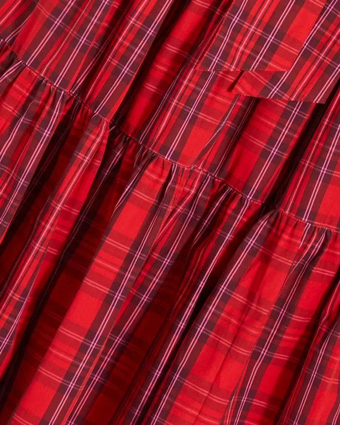Draper James Tie Waist Dress In Elle Plaid Women Dresses
