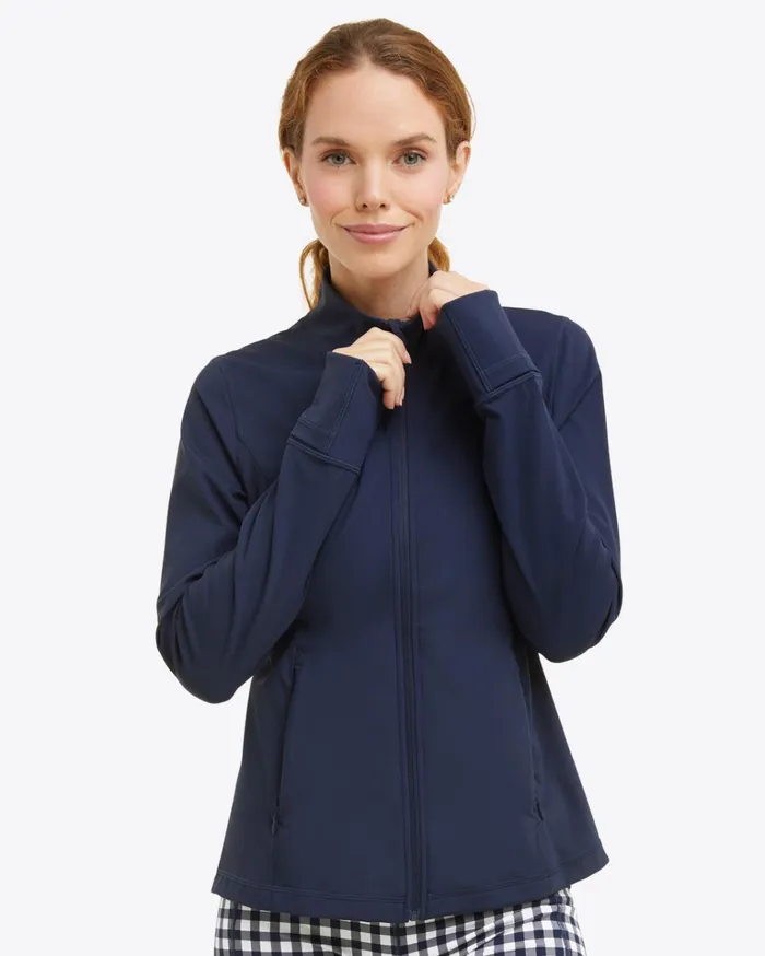 Draper James Warm Up Jacket In Navy Women Jackets and Outerwear