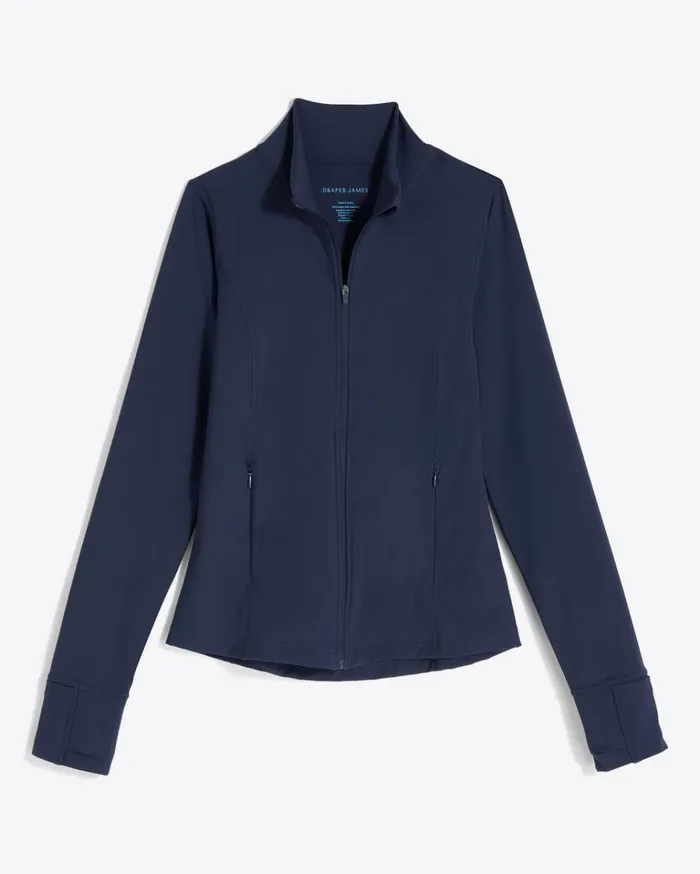 Draper James Warm Up Jacket In Navy Women Jackets and Outerwear