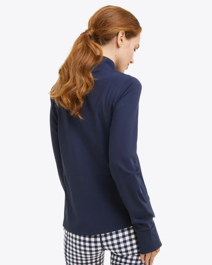 Draper James Warm Up Jacket In Navy Women Jackets and Outerwear