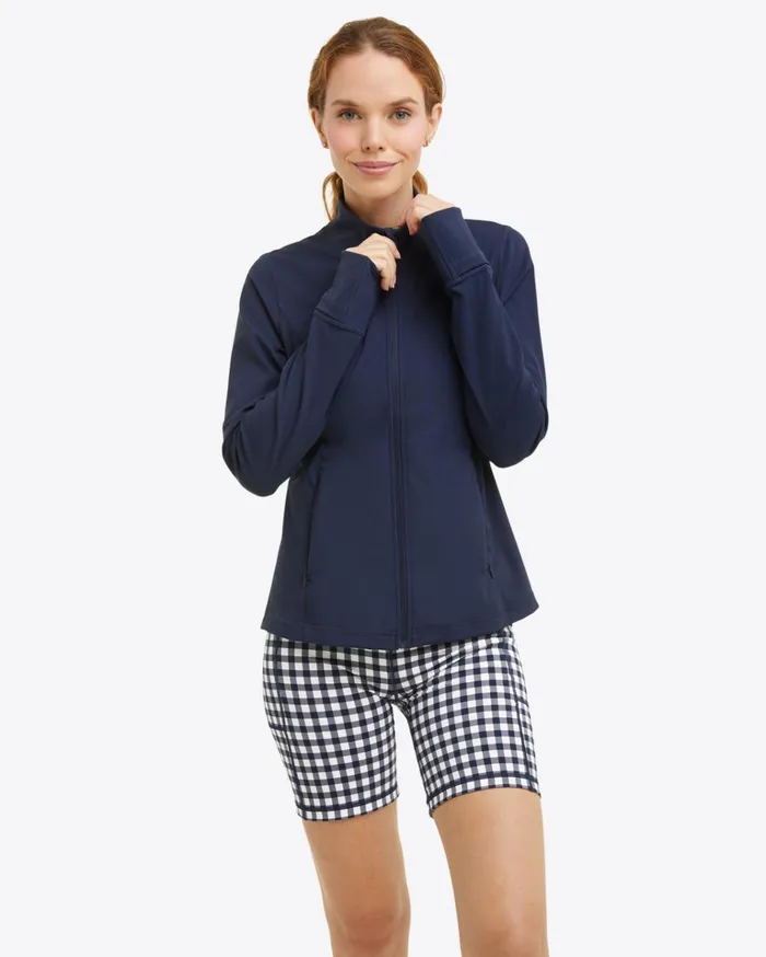 Draper James Warm Up Jacket In Navy Women Jackets and Outerwear