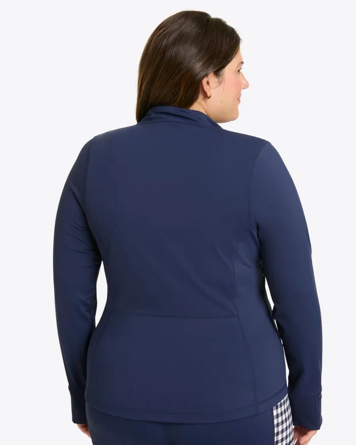 Draper James Warm Up Jacket In Navy Women Jackets and Outerwear