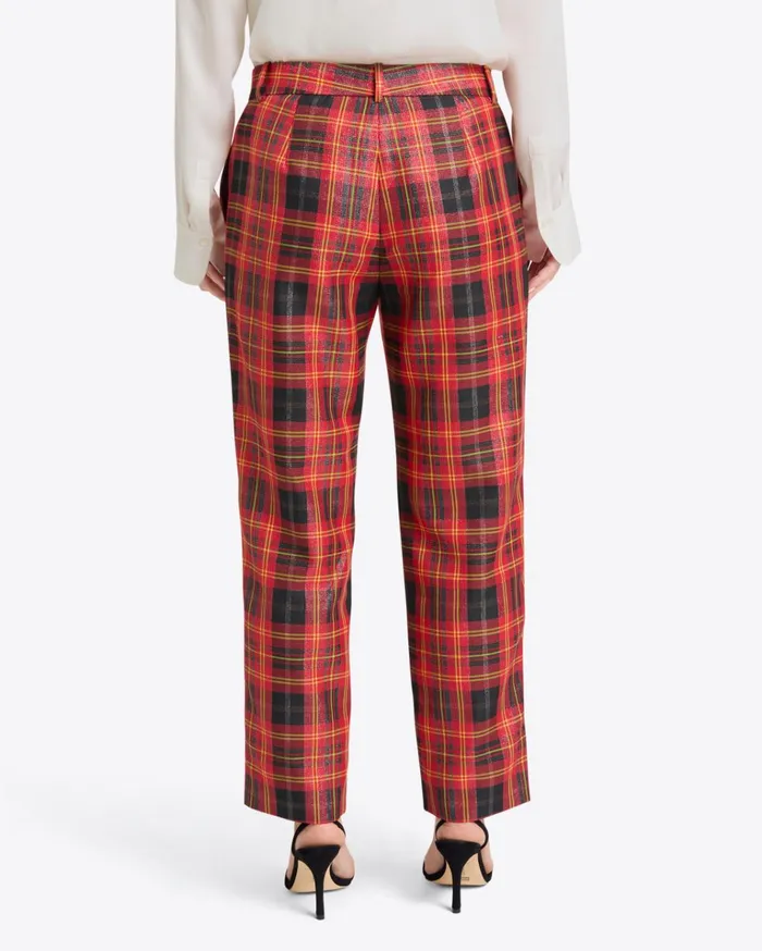 Draper James Woven Pants In Caroline Shimmer Plaid Women Bottoms and Skirts