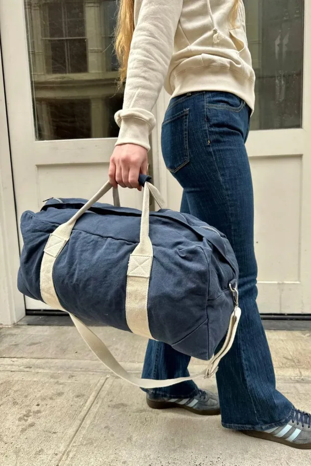 Duffle Bag Faded Navy Women Brandy Melville Bags and Backpacks