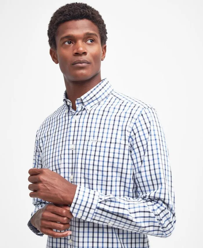 Eldon Tailored Shirt Dark Thistle Men Barbour Shirts