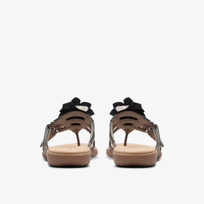 Elizabelle Mae Pewter Metallic Women Clarks Sandals and Flip Flops