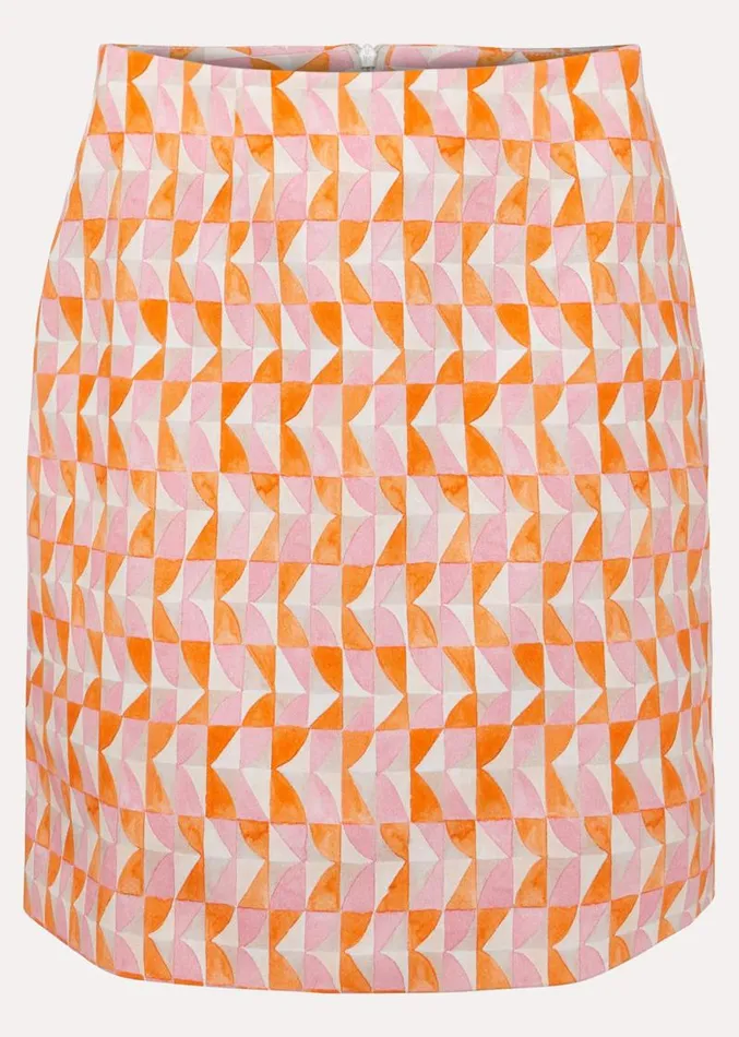Elysia Geo Mini Skirt Pinkorange Women Phase Eight Skirts