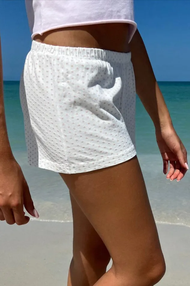 Emery Heart Sweatshorts Natural White Women Brandy Melville Matching Sets
