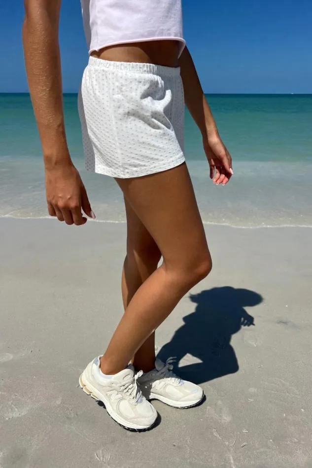 Emery Heart Sweatshorts Natural White Women Brandy Melville Matching Sets