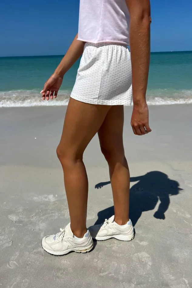 Emery Heart Sweatshorts Natural White Women Brandy Melville Matching Sets
