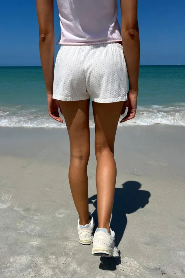 Emery Heart Sweatshorts Natural White Women Brandy Melville Matching Sets