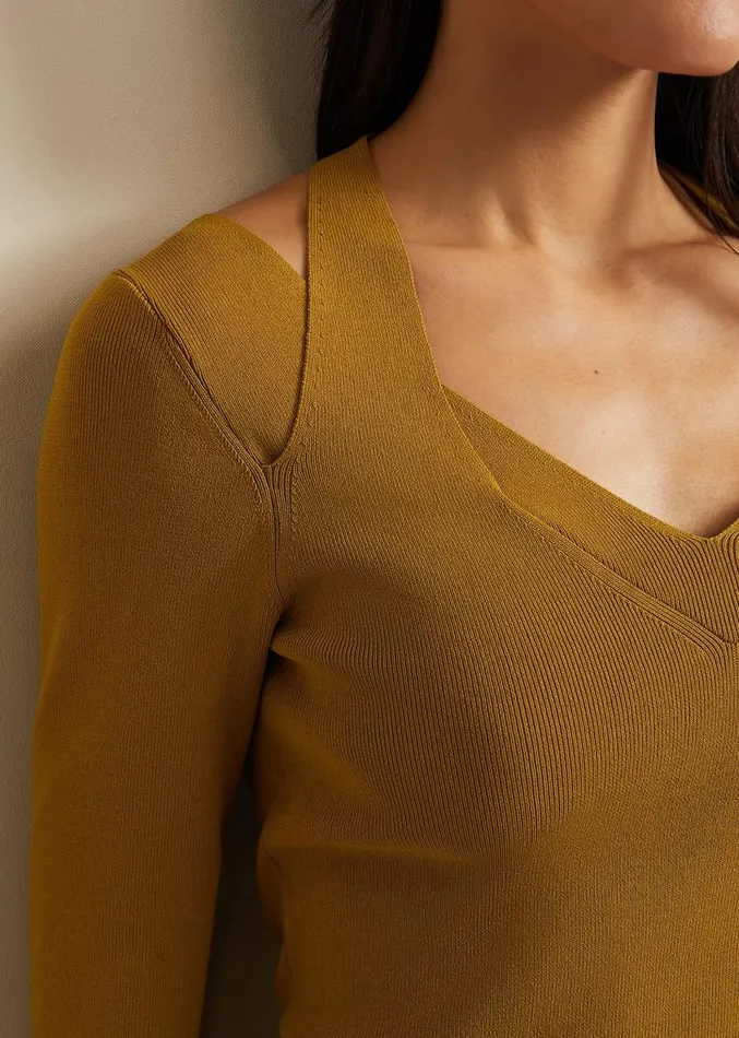 Emily Cut Out Compact Knit Top Olive Women Phase Eight Knitwear