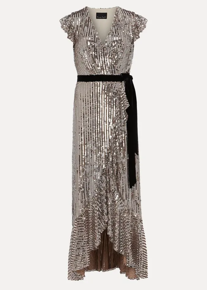 Enja Sequin Maxi Dress Gold Women Phase Eight Dresses