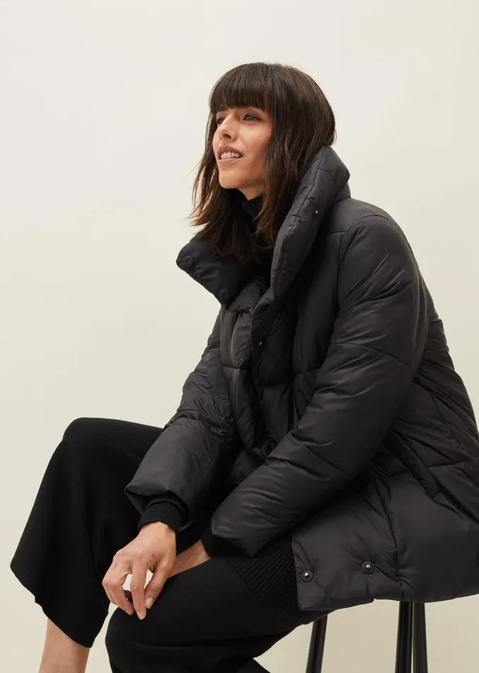 Eshima Short Puffer Coat Black Women Phase Eight Coats