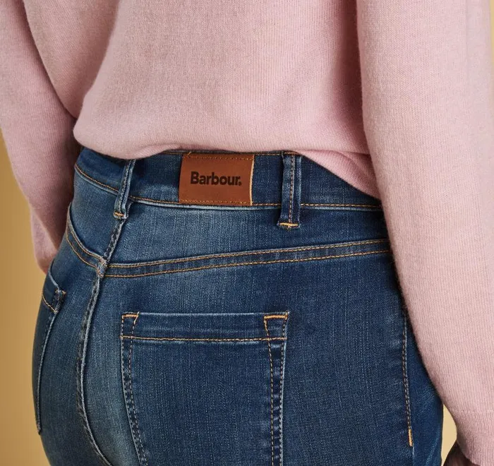 Essential Slim Jeans Worn Blue Women Barbour Trousers and Shorts