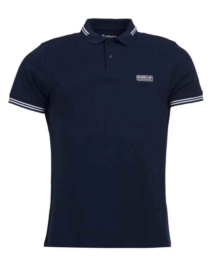 Essential Tipped Polo Black Men Barbour Polo Shirts