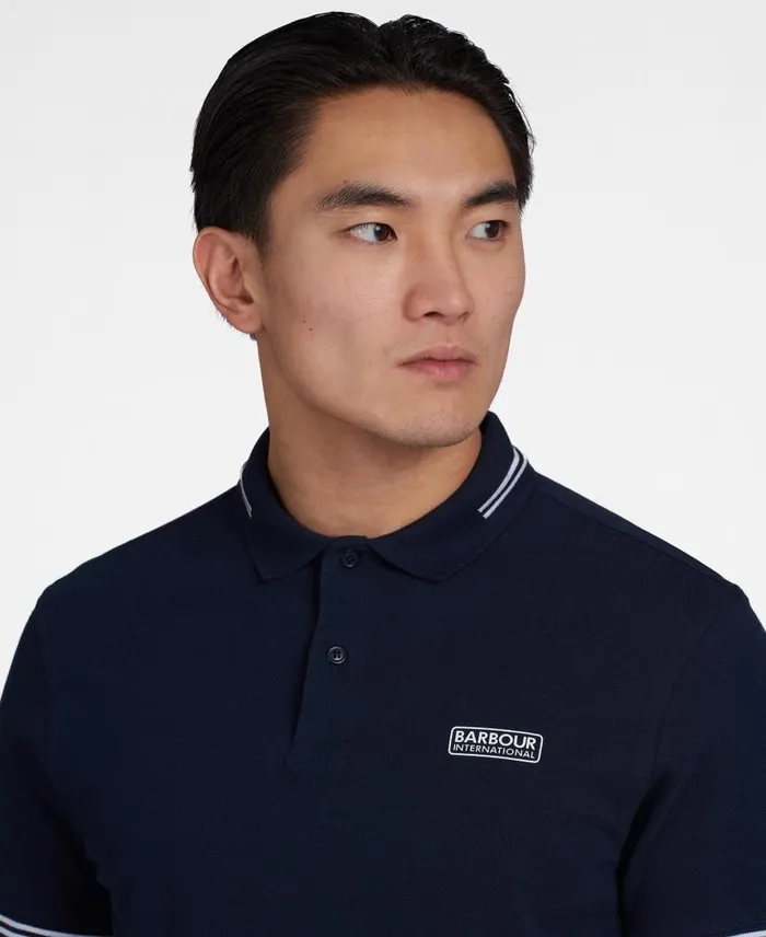 Essential Tipped Polo Black Men Barbour Polo Shirts