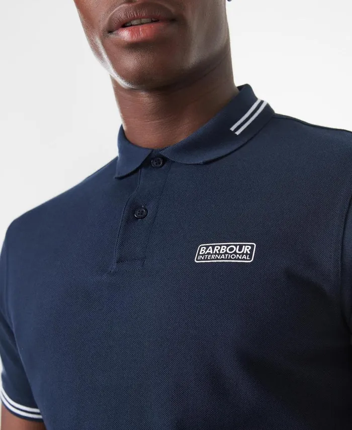 Essential Tipped Polo Black Men Barbour Polo Shirts