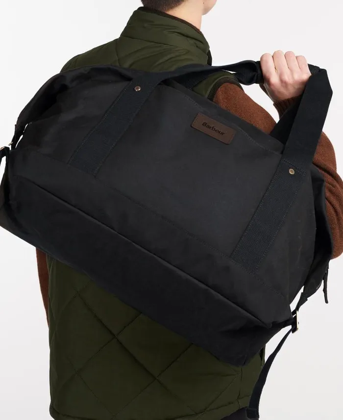 Essential Wax Holdall Navy Men Barbour Bags and Luggage