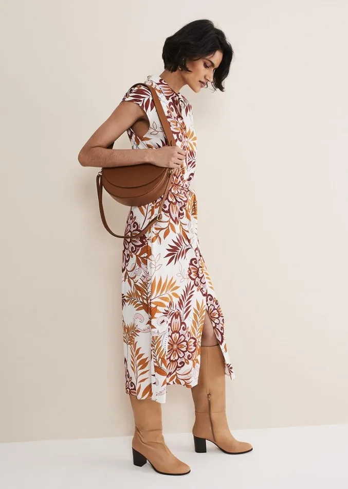 Estelle Paisley Tie Waist Dress Ivory Multi Women Phase Eight Dresses