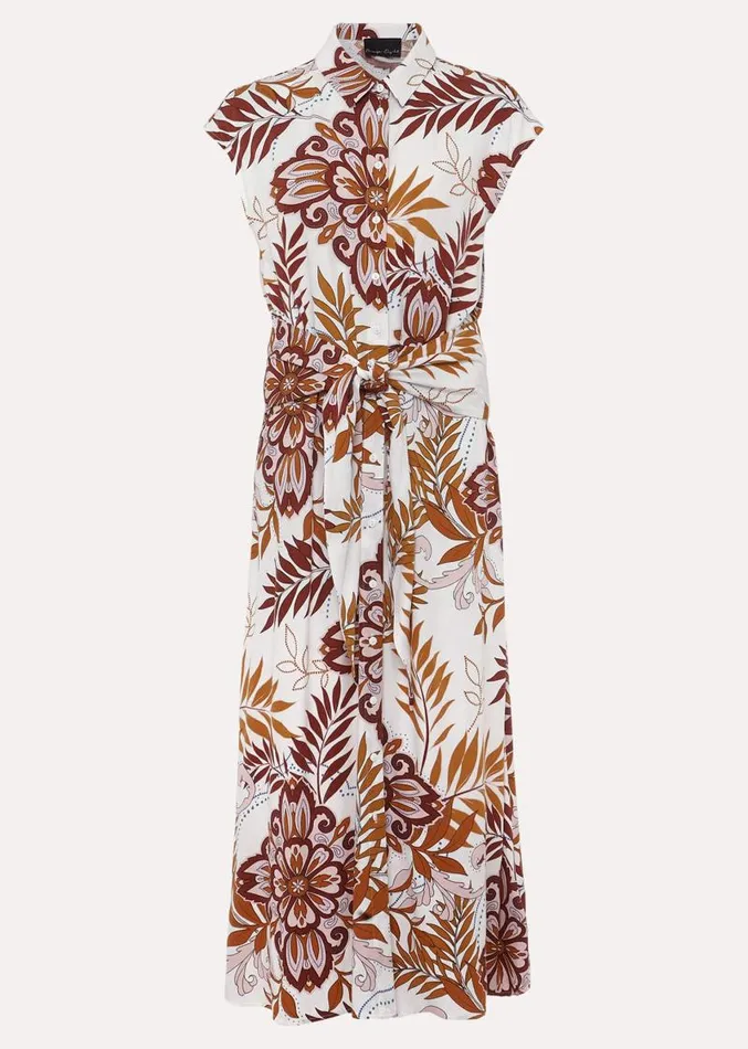 Estelle Paisley Tie Waist Dress Ivory Multi Women Phase Eight Dresses