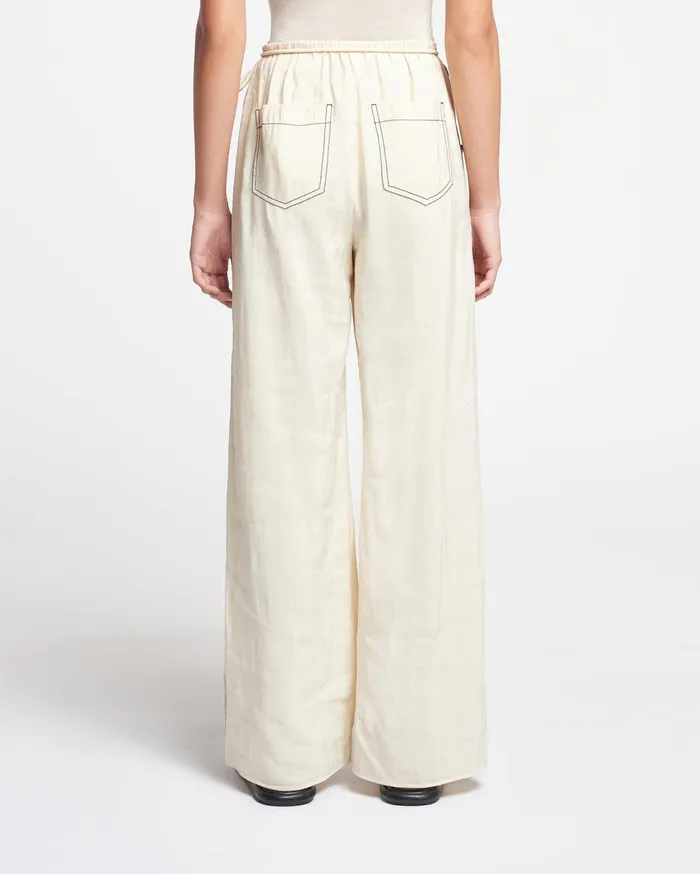 Evea Glass Poplin Pants Oat Women Nanushka Bottoms