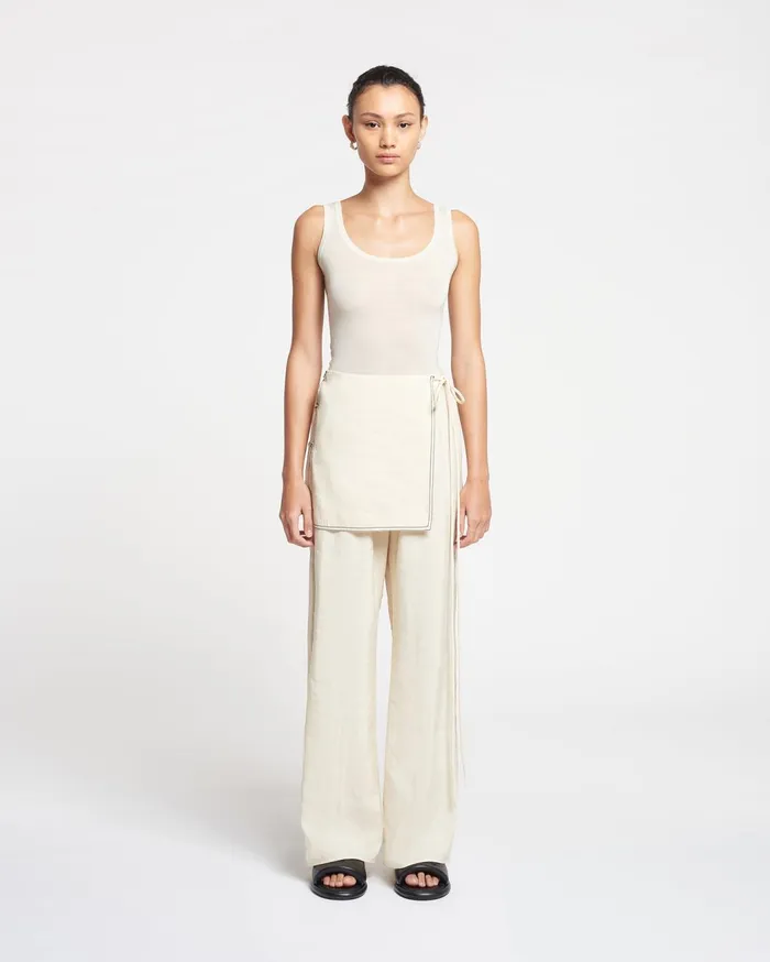 Evea Glass Poplin Pants Oat Women Nanushka Bottoms