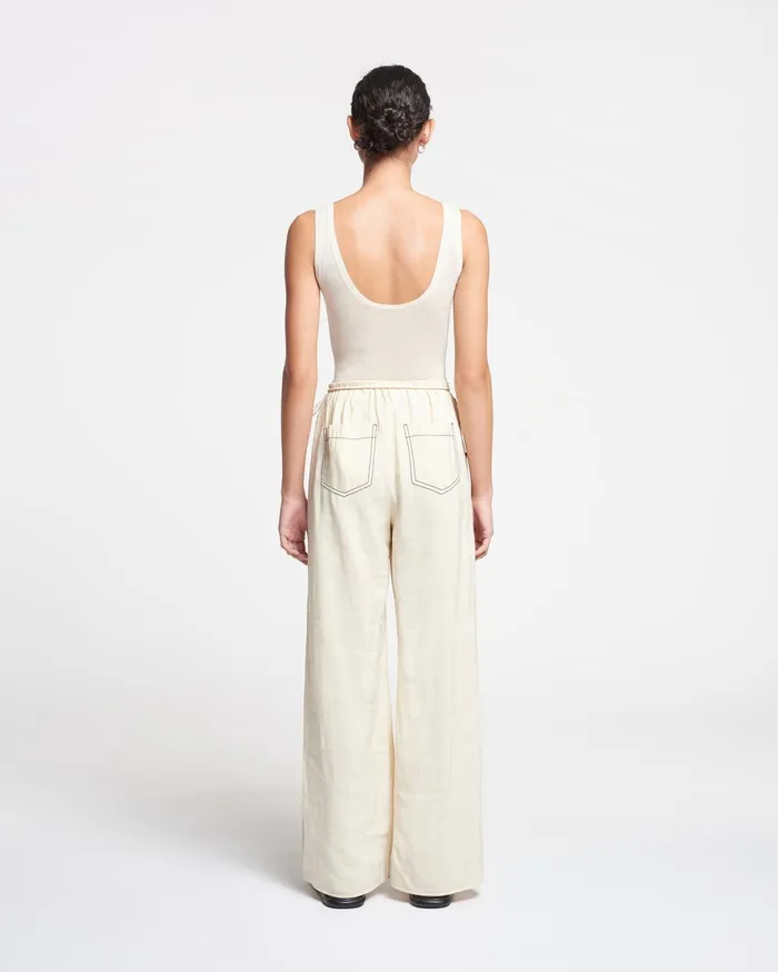 Evea Glass Poplin Pants Oat Women Nanushka Bottoms