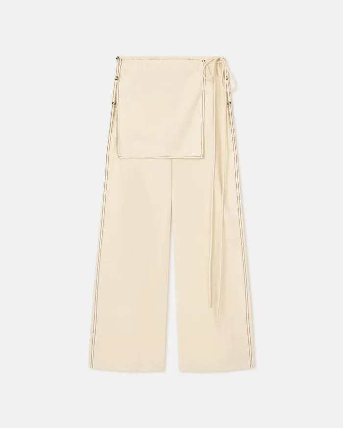 Evea Glass Poplin Pants Oat Women Nanushka Bottoms