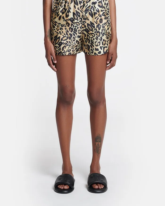 Exter Printed SilkTwill Boxer Shorts Leopard Women Nanushka Bottoms