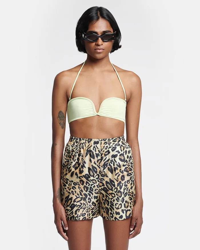 Exter Printed SilkTwill Boxer Shorts Leopard Women Nanushka Bottoms