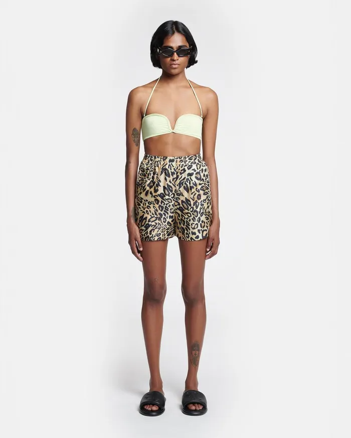 Exter Printed SilkTwill Boxer Shorts Leopard Women Nanushka Bottoms