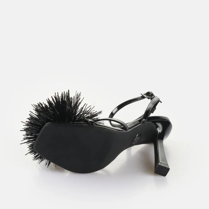 Fairy Fluff 8211 Vegan Patent 8211 Black Black Buffalo Heels