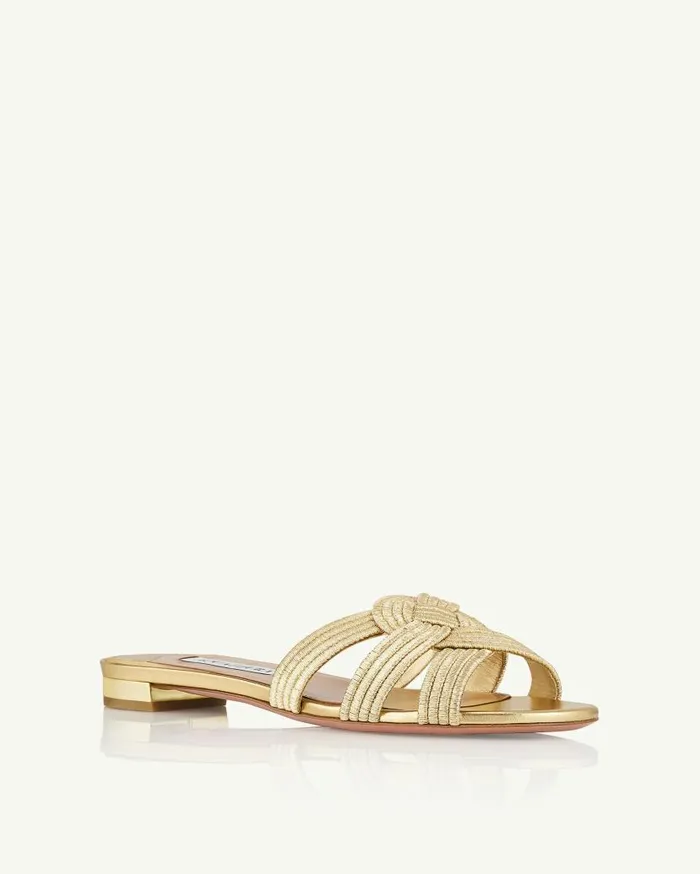Felix Flat Gold Women Aquazzura Flats