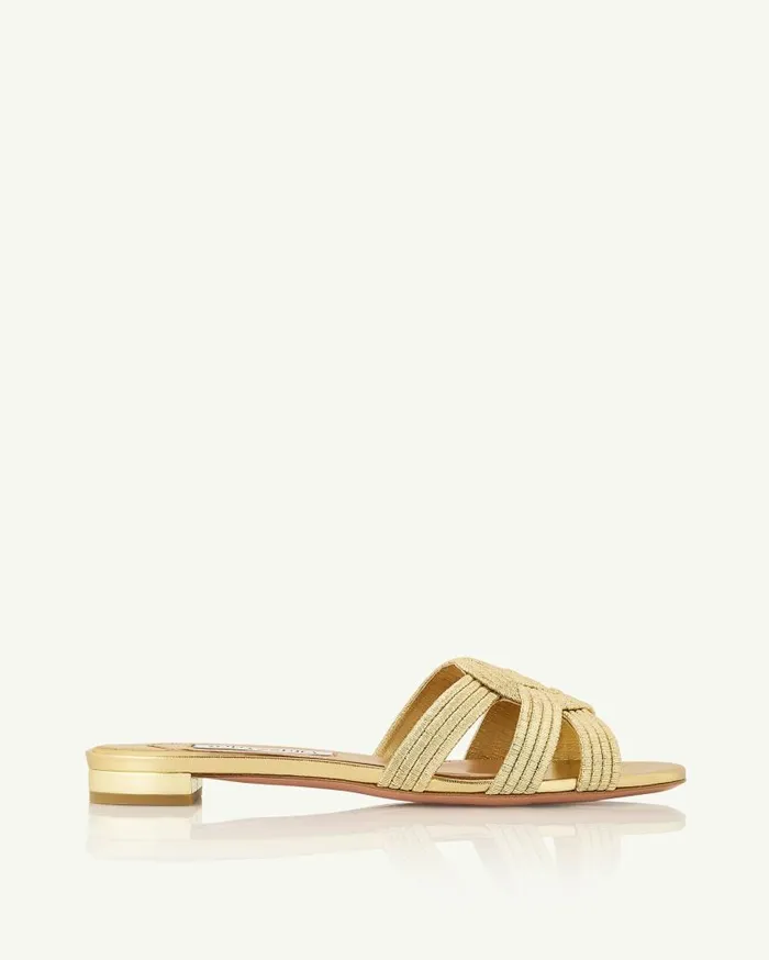 Felix Flat Gold Women Aquazzura Flats Felix Flat Gold Women Aquazzura Flats