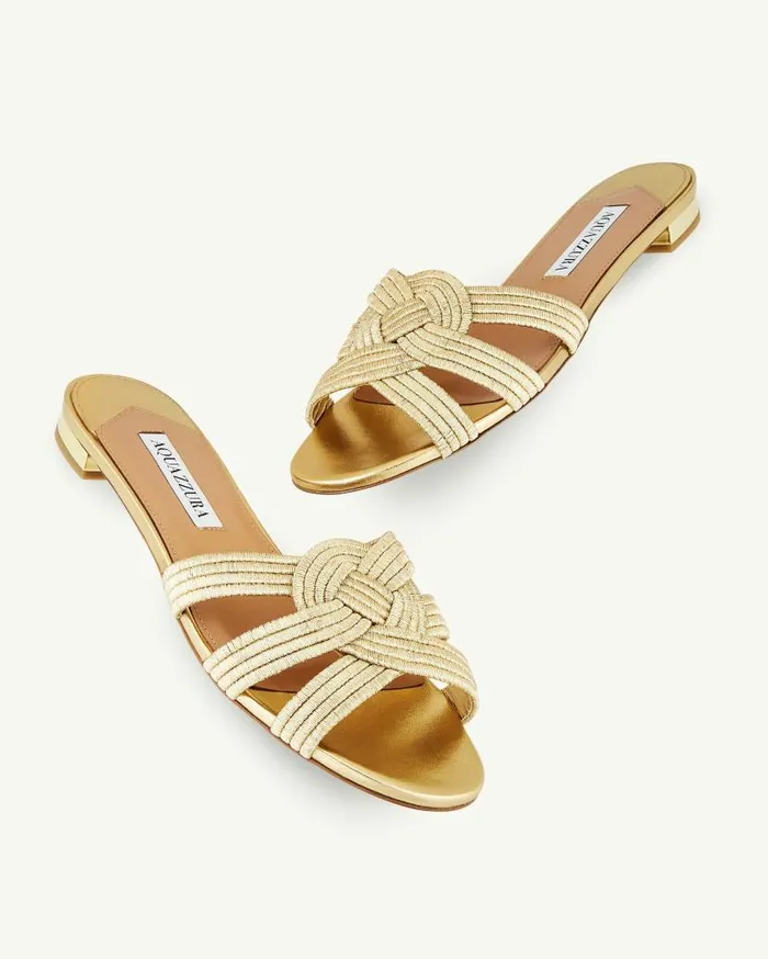 Felix Flat Gold Women Aquazzura Flats Felix Flat Gold Women Aquazzura Flats