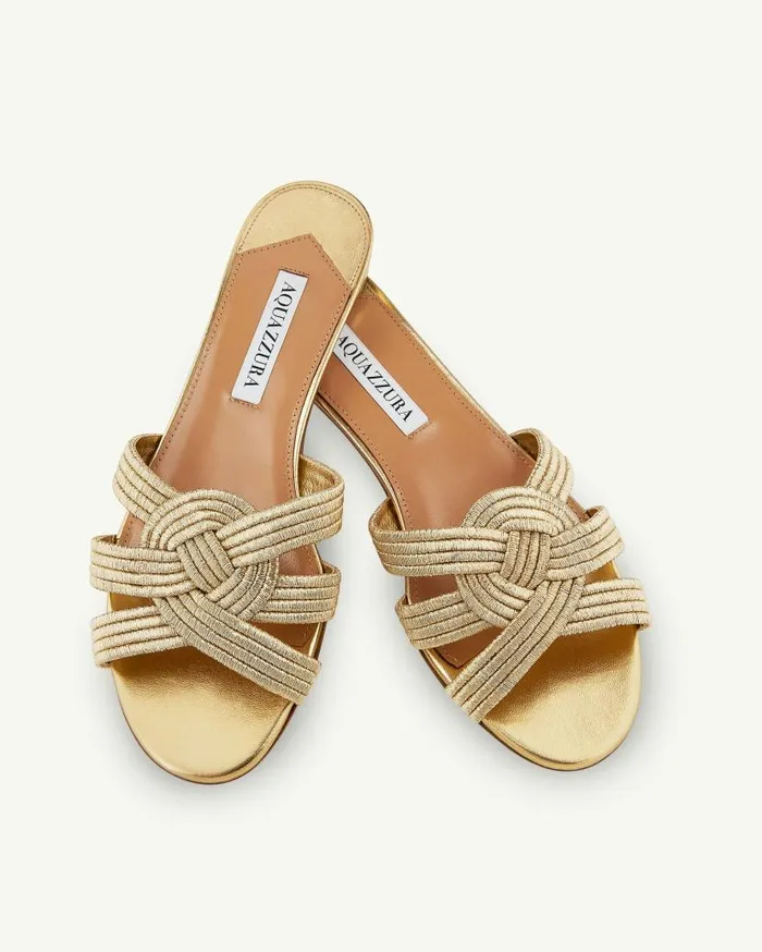 Felix Flat Gold Women Aquazzura Flats Felix Flat Gold Women Aquazzura Flats