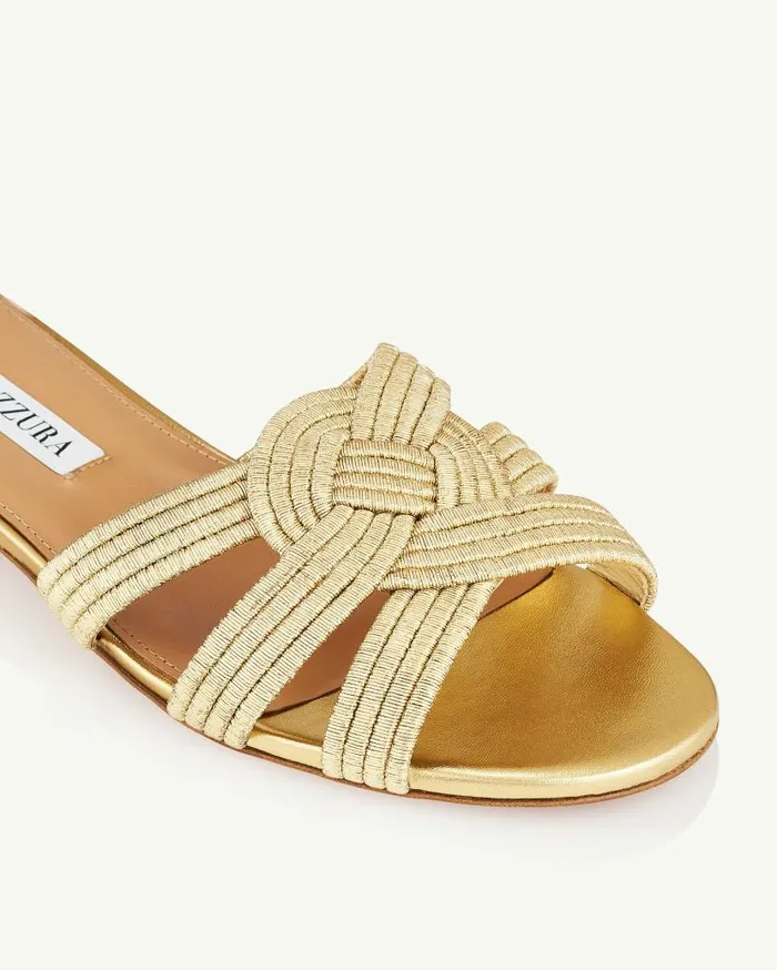 Felix Flat Gold Women Aquazzura Flats Felix Flat Gold Women Aquazzura Flats